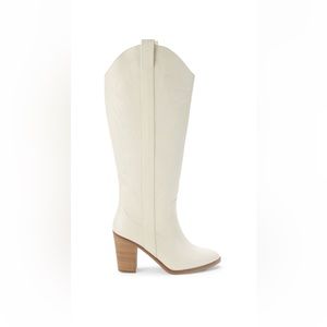 Mia cowboy boots in Ivory